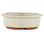Pot à bonsaï ovale beige par Eime Yozan - 120 x 100 x 30 mm