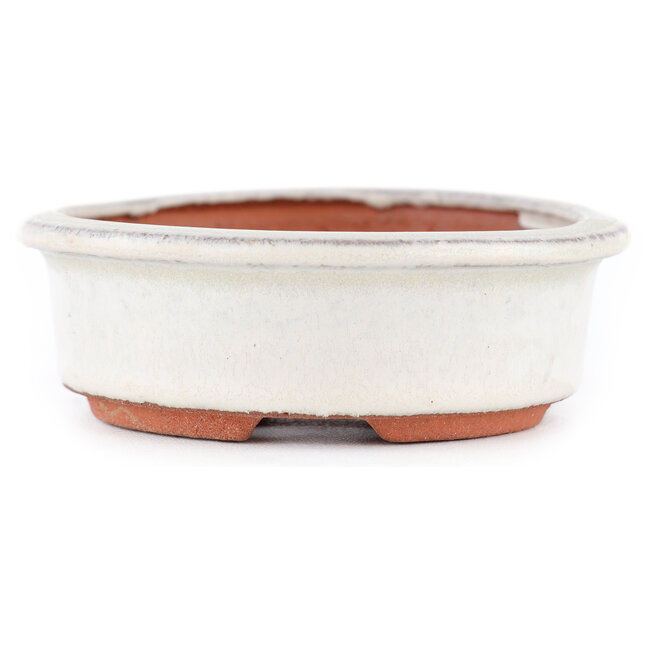 Vaso bonsai ovale bianco sporco di Eime Yozan - 120 x 100 x 30 mm