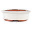 Oval off-white bonsai pot by Eime Yozan - 120 x 100 x 30 mm