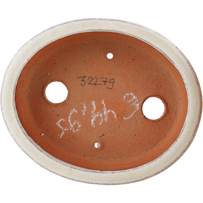 Maceta para bonsái ovalada blanco roto de Eime Yozan - 120 x 100 x 30 mm