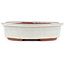 Oval off-white bonsai pot by Eime Yozan - 120 x 100 x 30 mm