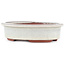 Oval off-white bonsai pot by Eime Yozan - 120 x 100 x 30 mm