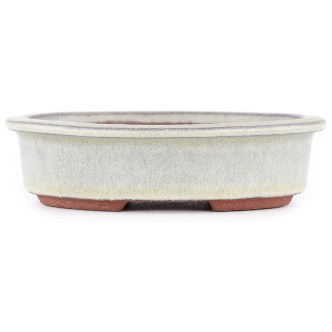 Maceta para bonsái ovalada blanco roto de Eime Yozan - 120 x 100 x 30 mm