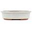 Ovale gebroken witte bonsaipot van Eime Yozan - 120 x 100 x 30 mm