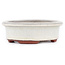 Pot à bonsaï ovale blanc cassé par Eime Yozan - 95 x 80 x 30 mm
