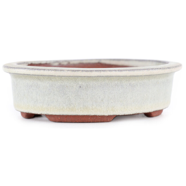 Vaso bonsai ovale bianco sporco di Eime Yozan - 120 x 100 x 30 mm
