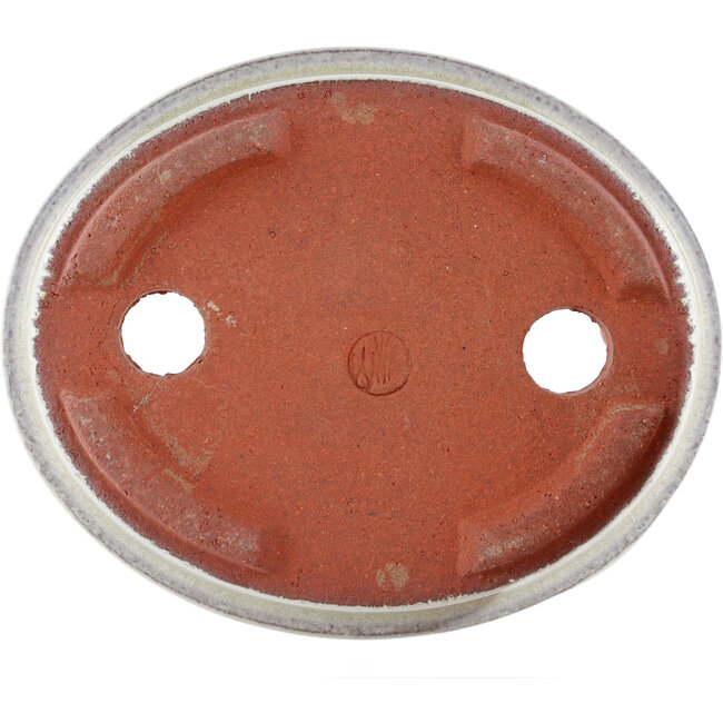 Maceta para bonsái ovalada blanco roto de Eime Yozan - 120 x 100 x 30 mm