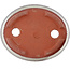 Oval off-white bonsai pot by Eime Yozan - 120 x 100 x 30 mm