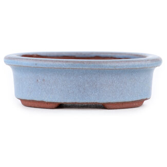  Eimei ( Yozan kiln) 95 mm  blue bonsai pot by Eime Yozan, Tokoname, Japan