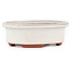 Oval off-white bonsai pot by Eime Yozan - 95 x 80 x 30 mm