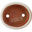 Ovale gebroken witte bonsaipot van Eime Yozan - 95 x 80 x 30 mm