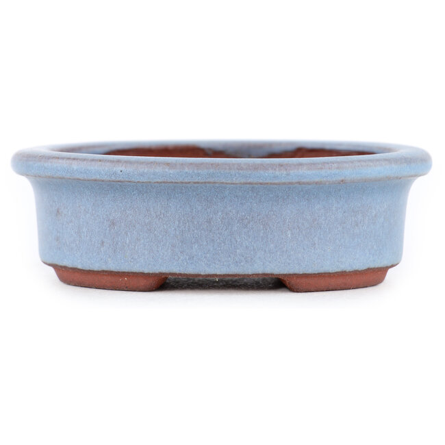 Pot à bonsaï ovale bleu par Eime Yozan - 95 x 80 x 30 mm