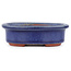 Oval blue bonsai pot by Eime Yozan - 95 x 80 x 30 mm