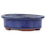 Oval blue bonsai pot by Eime Yozan - 95 x 80 x 30 mm