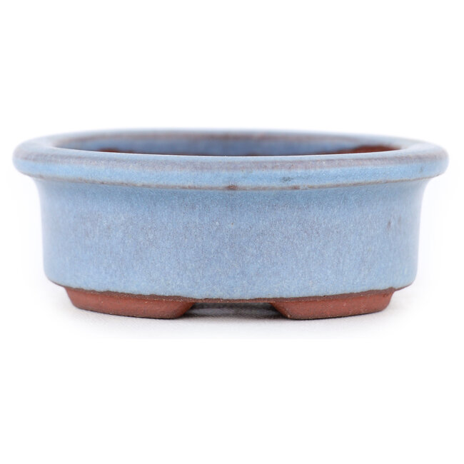Ovaler blauer Bonsaitopf von Eime Yozan – 95 x 80 x 30 mm