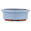 Oval blue bonsai pot by Eime Yozan - 95 x 80 x 30 mm