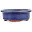 Oval blue bonsai pot by Eime Yozan - 95 x 80 x 30 mm