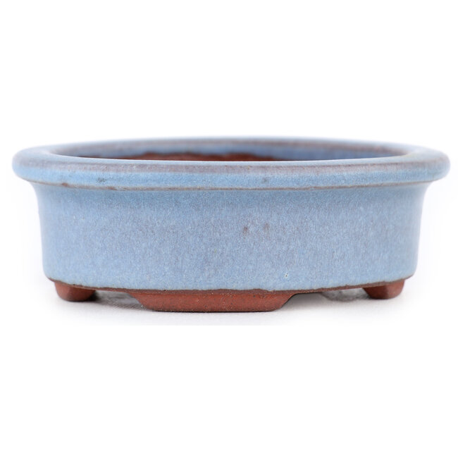 Ovaler blauer Bonsaitopf von Eime Yozan – 95 x 80 x 30 mm