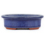 Oval blue bonsai pot by Eime Yozan - 95 x 80 x 30 mm