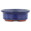 Oval blue bonsai pot by Eime Yozan - 95 x 80 x 30 mm