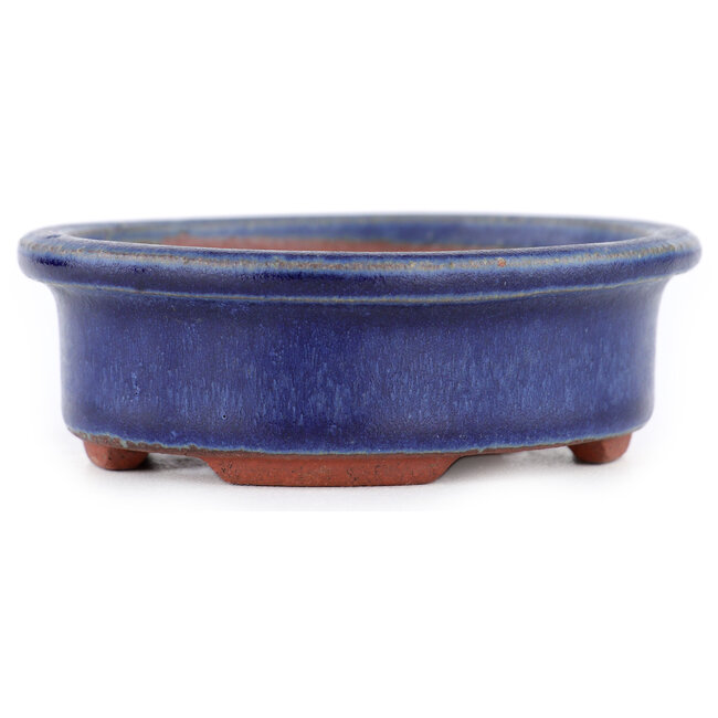 Vaso bonsai ovale blu di Eime Yozan - 95 x 80 x 30 mm