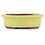 Pot à bonsaï ovale jaune par Eime Yozan - 95 x 80 x 30 mm
