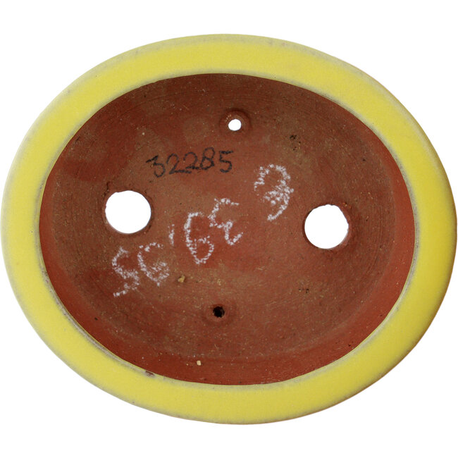 Maceta ovalada para bonsái amarilla de Eime Yozan - 95 x 80 x 30 mm