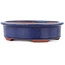 Oval blue bonsai pot by Eime Yozan - 150 x 135 x 40 mm