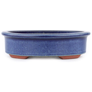  Eimei ( Yozan kiln) 150 mm  blue bonsai pot by Eime Yozan, Tokoname, Japan