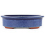 Oval blue bonsai pot by Eime Yozan - 150 x 135 x 40 mm