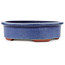 Oval blue bonsai pot by Eime Yozan - 150 x 135 x 40 mm