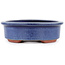 Oval blue bonsai pot by Eime Yozan - 150 x 135 x 40 mm