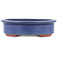 Oval blue bonsai pot by Eime Yozan - 150 x 135 x 40 mm