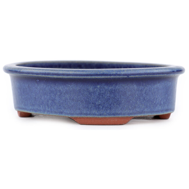 Ovale blauwe bonsaipot van Eime Yozan - 150 x 135 x 40 mm