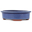 Oval blue bonsai pot by Eime Yozan - 150 x 135 x 40 mm