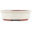 Maceta para bonsái ovalada blanco roto de Eime Yozan - 155 x 140 x 45 mm