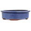 Oval blue bonsai pot by Eime Yozan - 150 x 135 x 40 mm