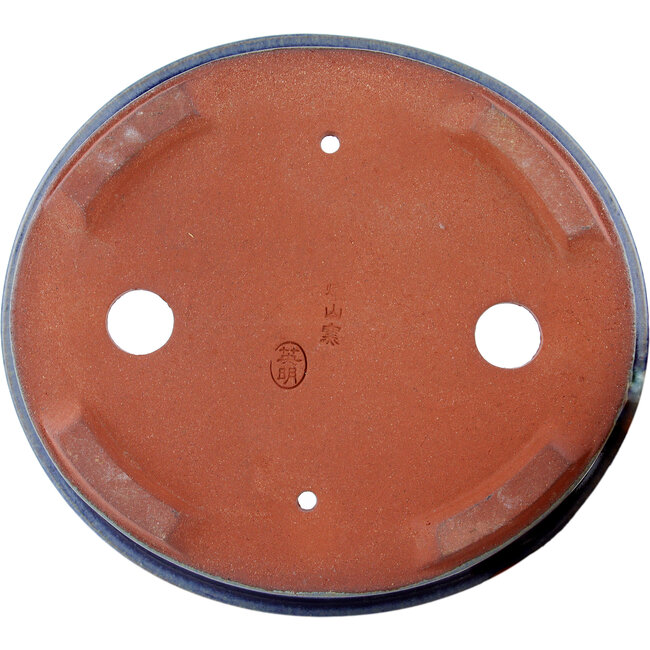 Maceta ovalada para bonsái azul de Eime Yozan - 150 x 135 x 40 mm