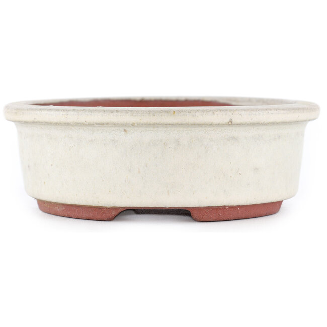 Vaso bonsai ovale bianco sporco di Eime Yozan - 155 x 140 x 45 mm
