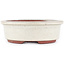 Maceta para bonsái ovalada blanco roto de Eime Yozan - 155 x 140 x 45 mm