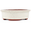 Maceta para bonsái ovalada blanco roto de Eime Yozan - 155 x 140 x 45 mm