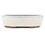 Pot à bonsaï ovale blanc cassé par Eime Yozan - 153 x 125 x 40 mm