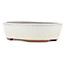 Oval off-white bonsai pot by Eime Yozan - 153 x 125 x 40 mm