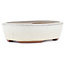 Oval off-white bonsai pot by Eime Yozan - 153 x 125 x 40 mm