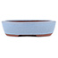 Oval blue bonsai pot by Eime Yozan - 153 x 125 x 40 mm