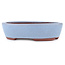 Oval blue bonsai pot by Eime Yozan - 153 x 125 x 40 mm