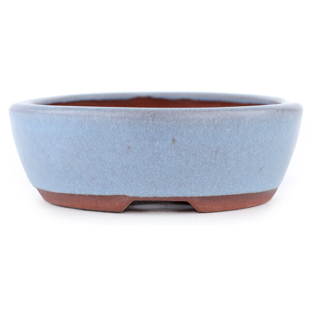 Pot à bonsaï ovale bleu par Eime Yozan - 153 x 125 x 40 mm