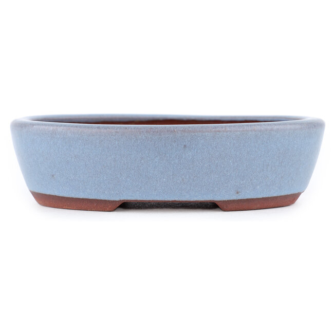 Maceta ovalada para bonsái azul de Eime Yozan - 153 x 125 x 40 mm