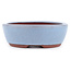 Oval blue bonsai pot by Eime Yozan - 153 x 125 x 40 mm