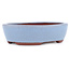 Oval blue bonsai pot by Eime Yozan - 153 x 125 x 40 mm